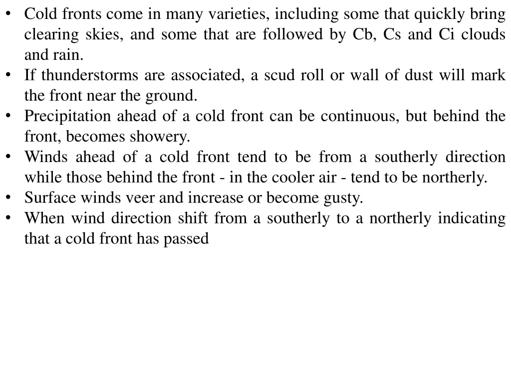 cold fronts come in many varieties including some