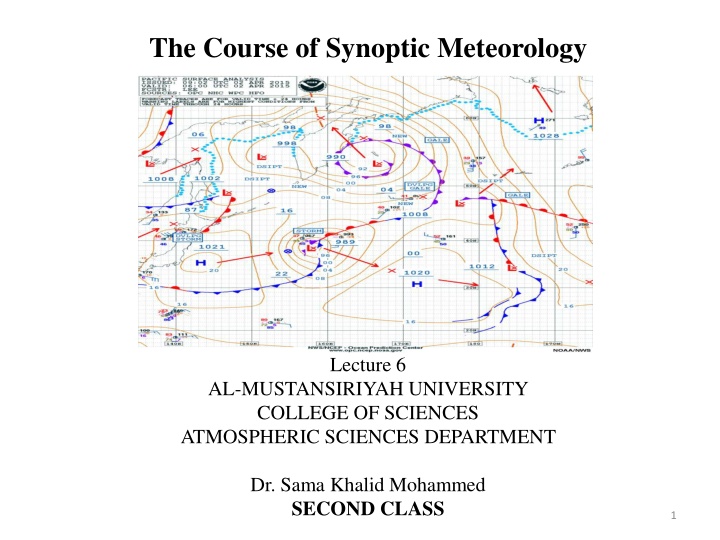 the course of synoptic meteorology