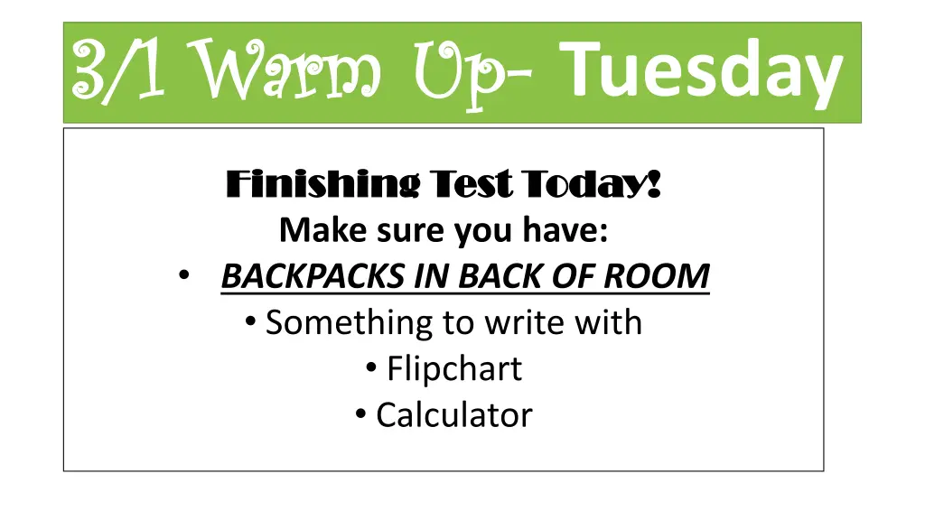 3 1 warm up 3 1 warm up tuesday