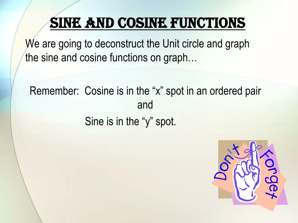 sine and cosine functions sine and cosine