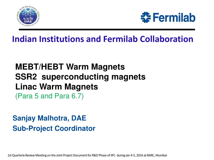 indian institutions and fermilab collaboration