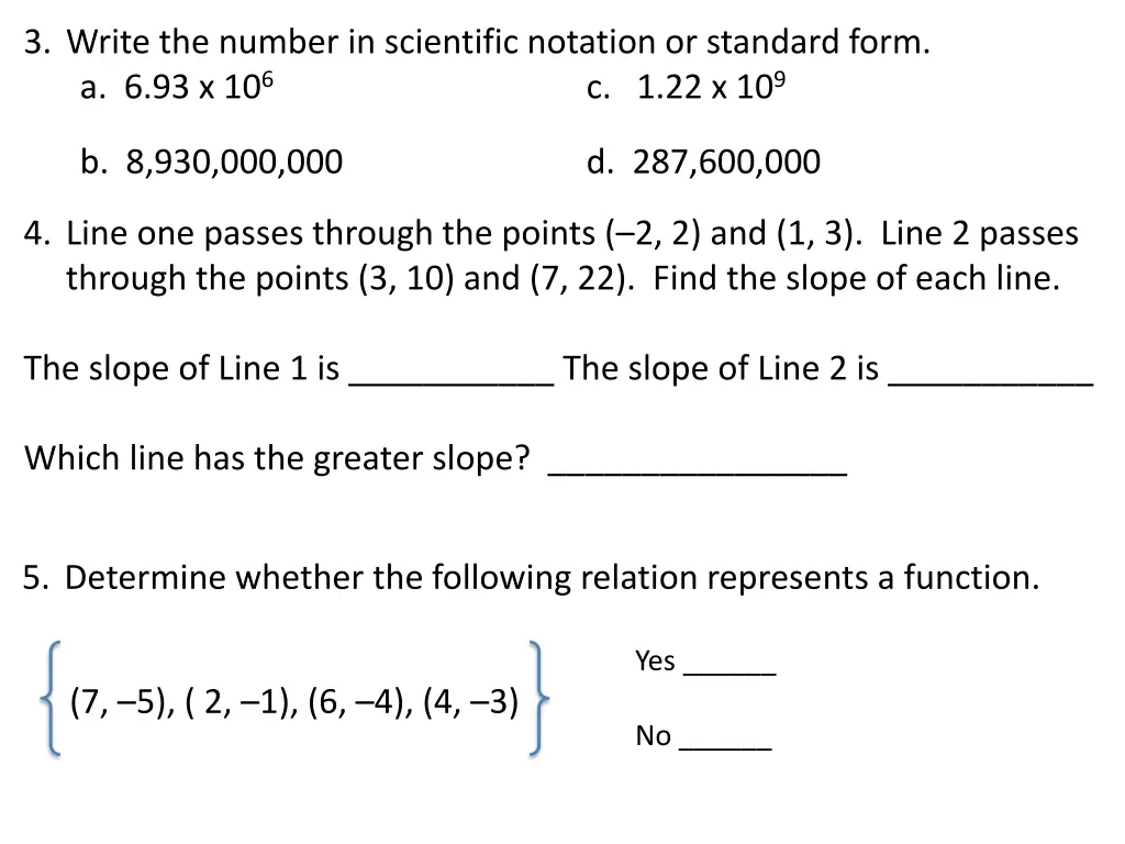 3 write the number in scientific notation