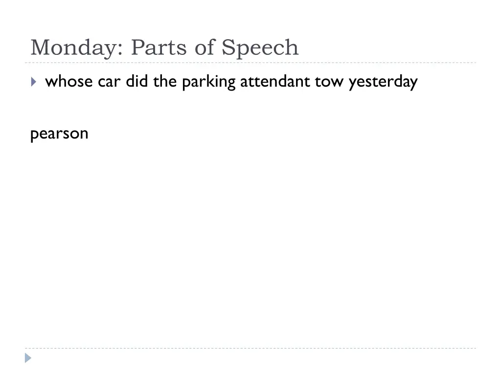 monday parts of speech