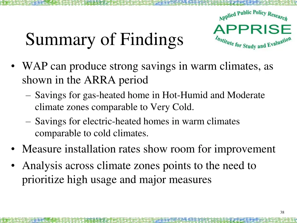 summary of findings