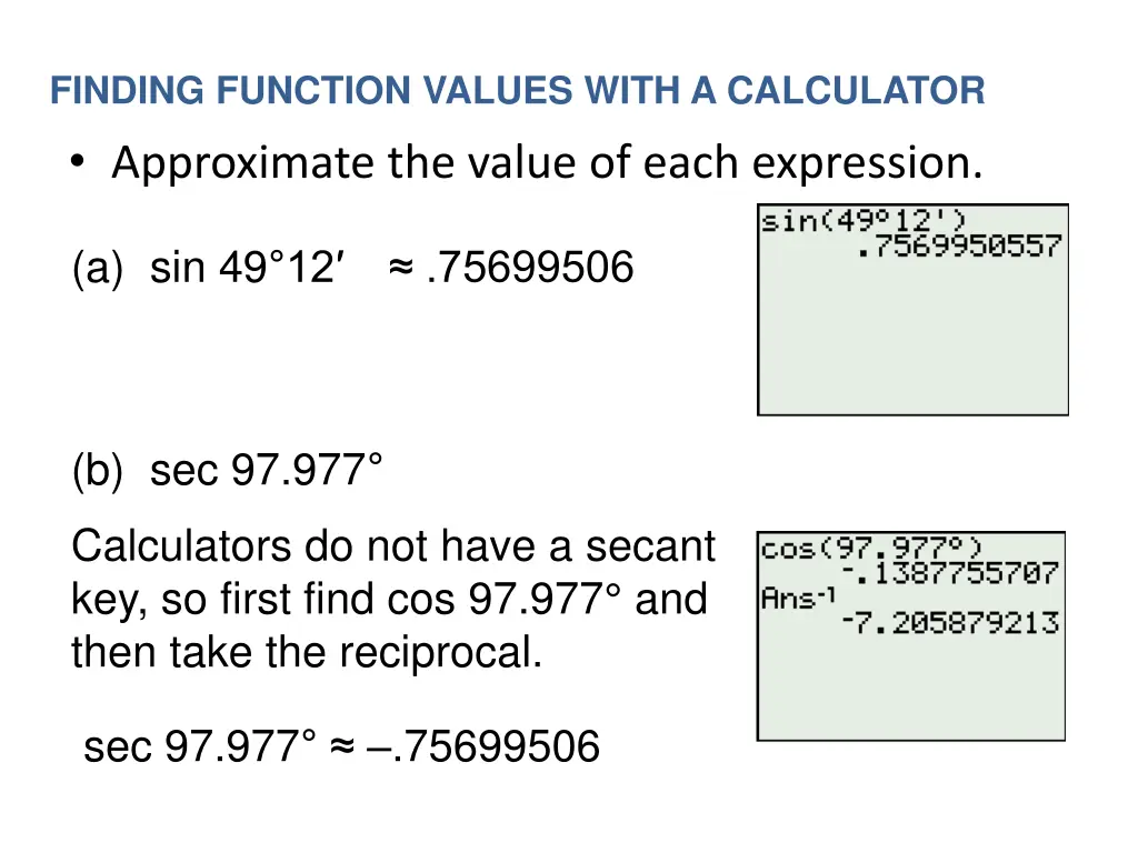 finding function values with a calculator 1