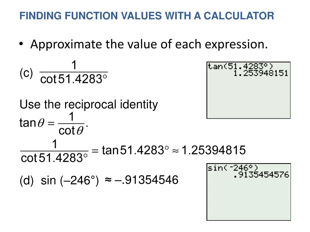 finding function values with a calculator 2