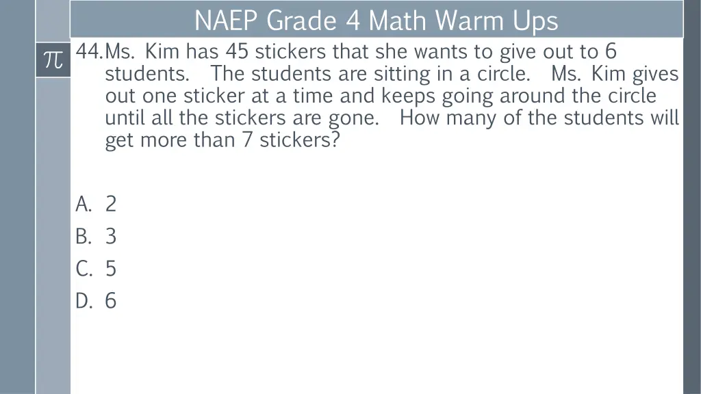 naep grade 4 math warm