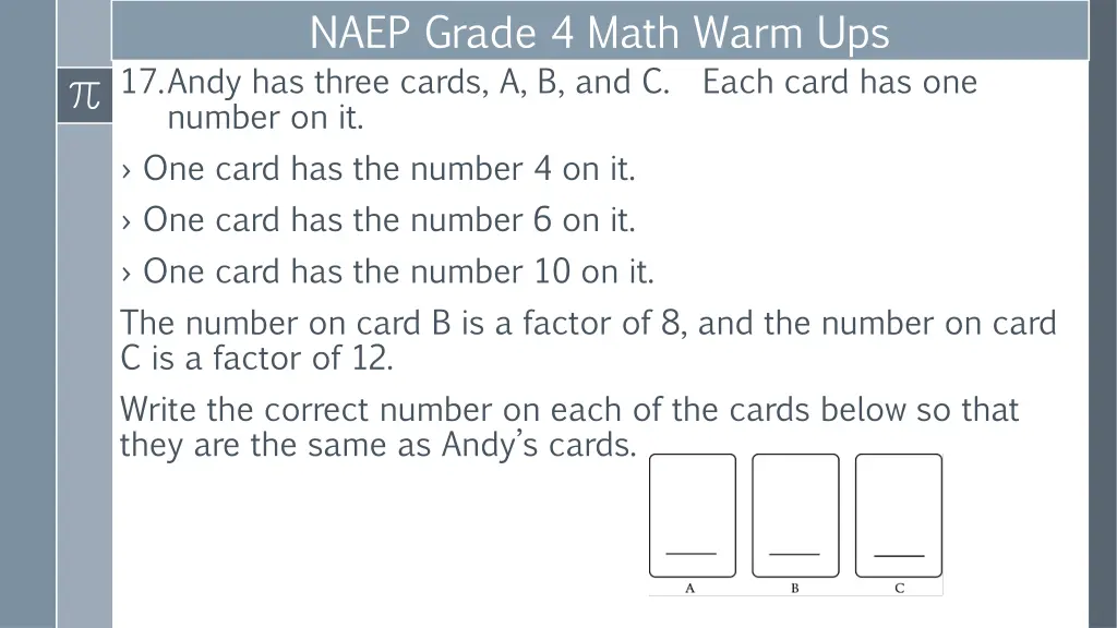 naep grade 4 math warm ups 17 andy has three