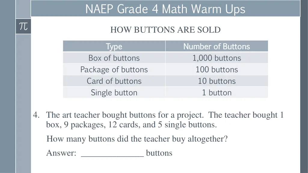 naep grade 4 math warm ups 2