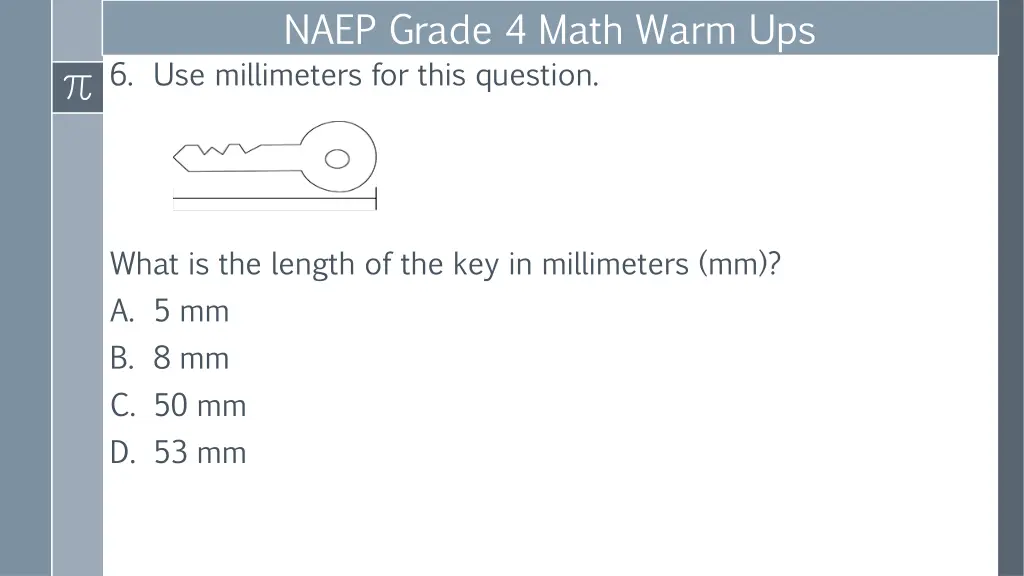 naep grade 4 math warm ups 6 use millimeters