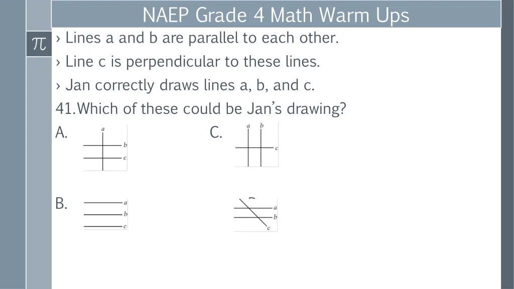 naep grade 4 math warm ups lines