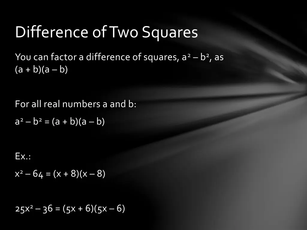 difference of two squares