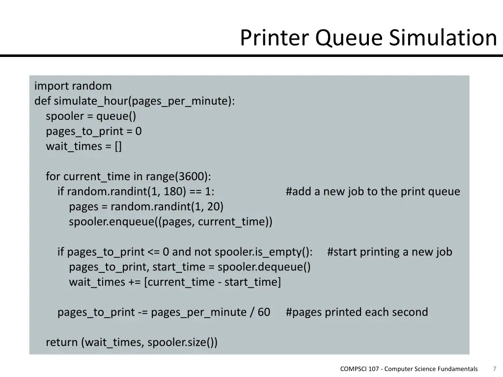 printer queue simulation 2