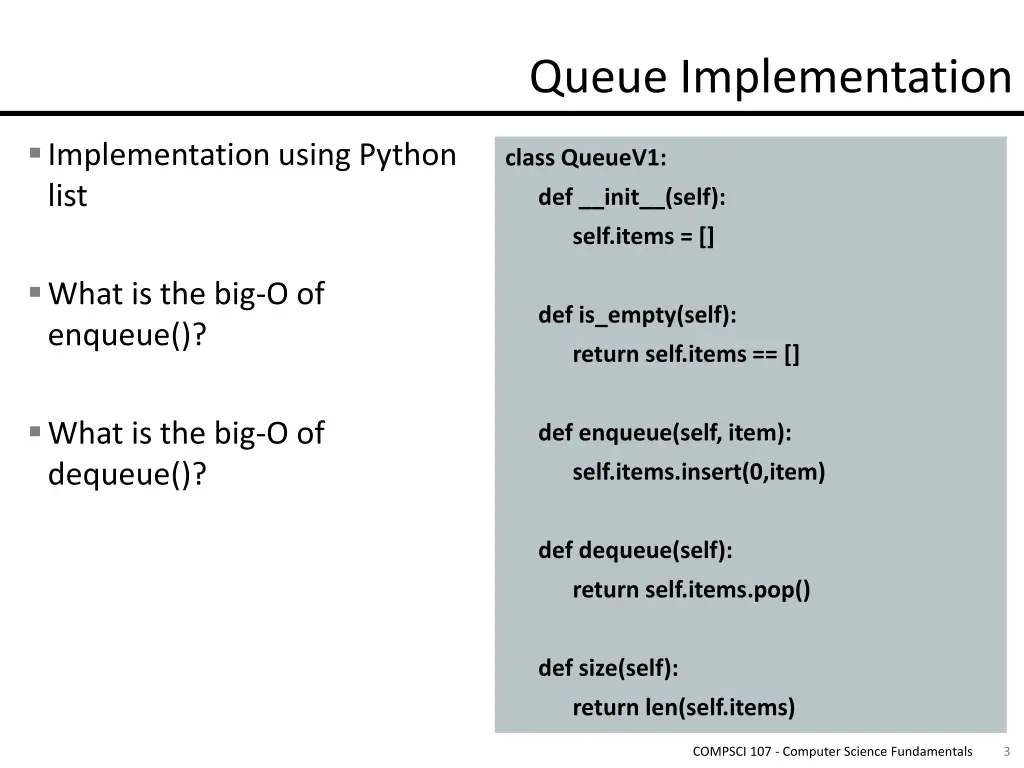 queue implementation