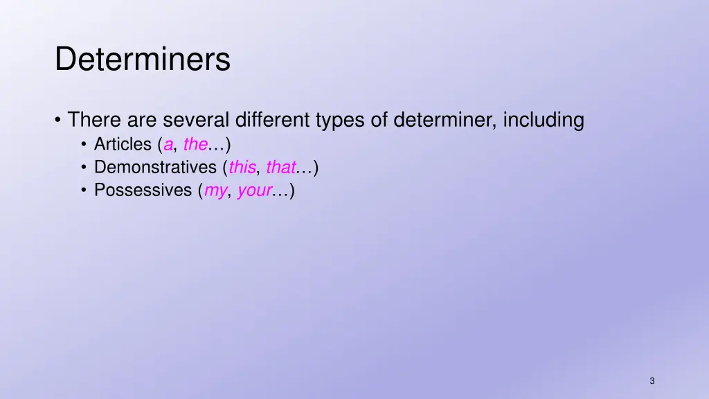 determiners