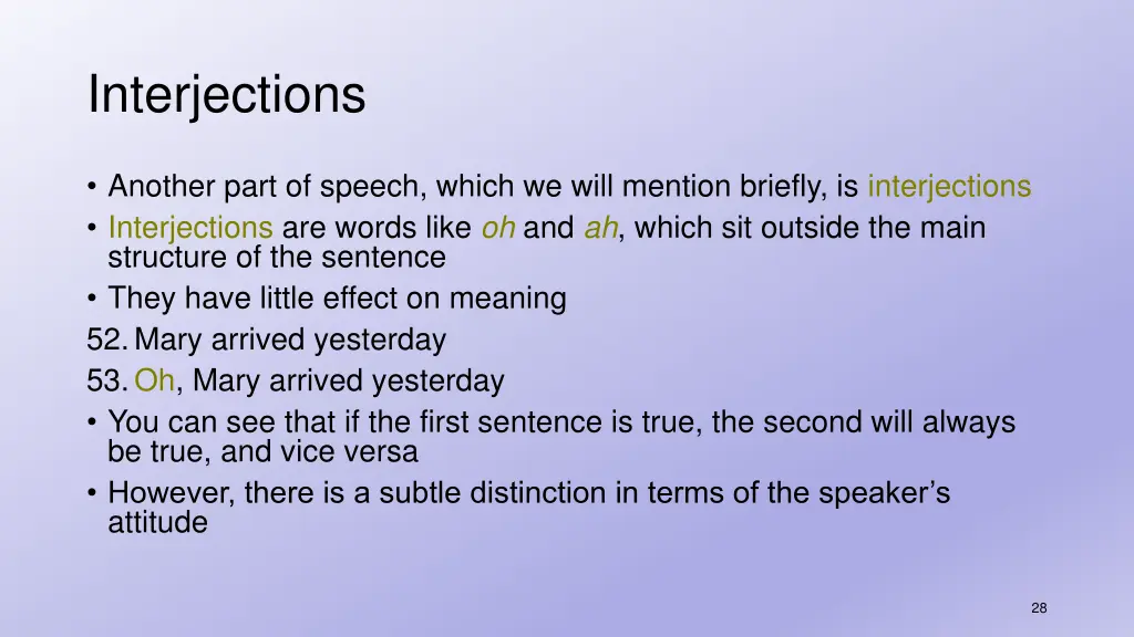 interjections