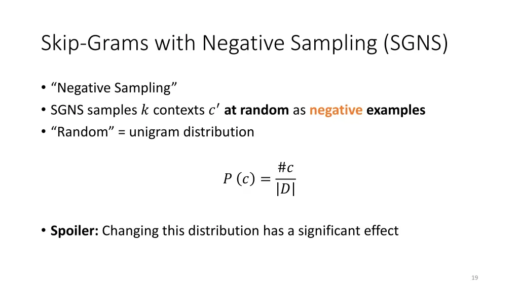 skip grams with negative sampling sgns 6