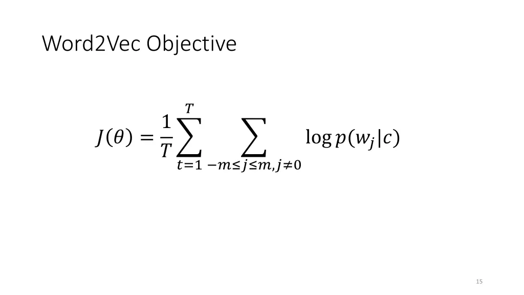 word2vec objective