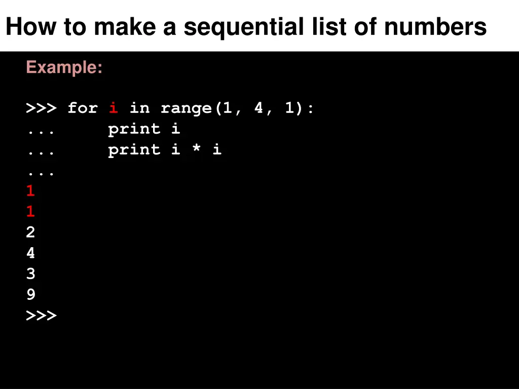 how to make a sequential list of numbers 2