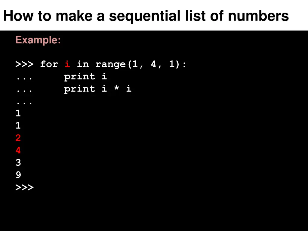 how to make a sequential list of numbers 3