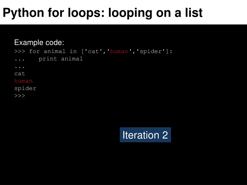 python for loops looping on a list 2