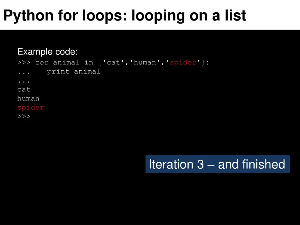 python for loops looping on a list 3