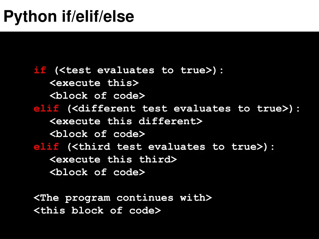 python if elif else 2