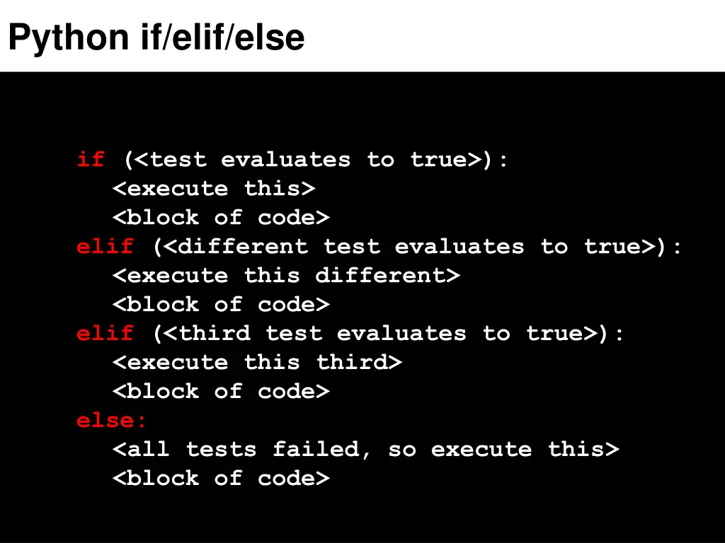 python if elif else 3