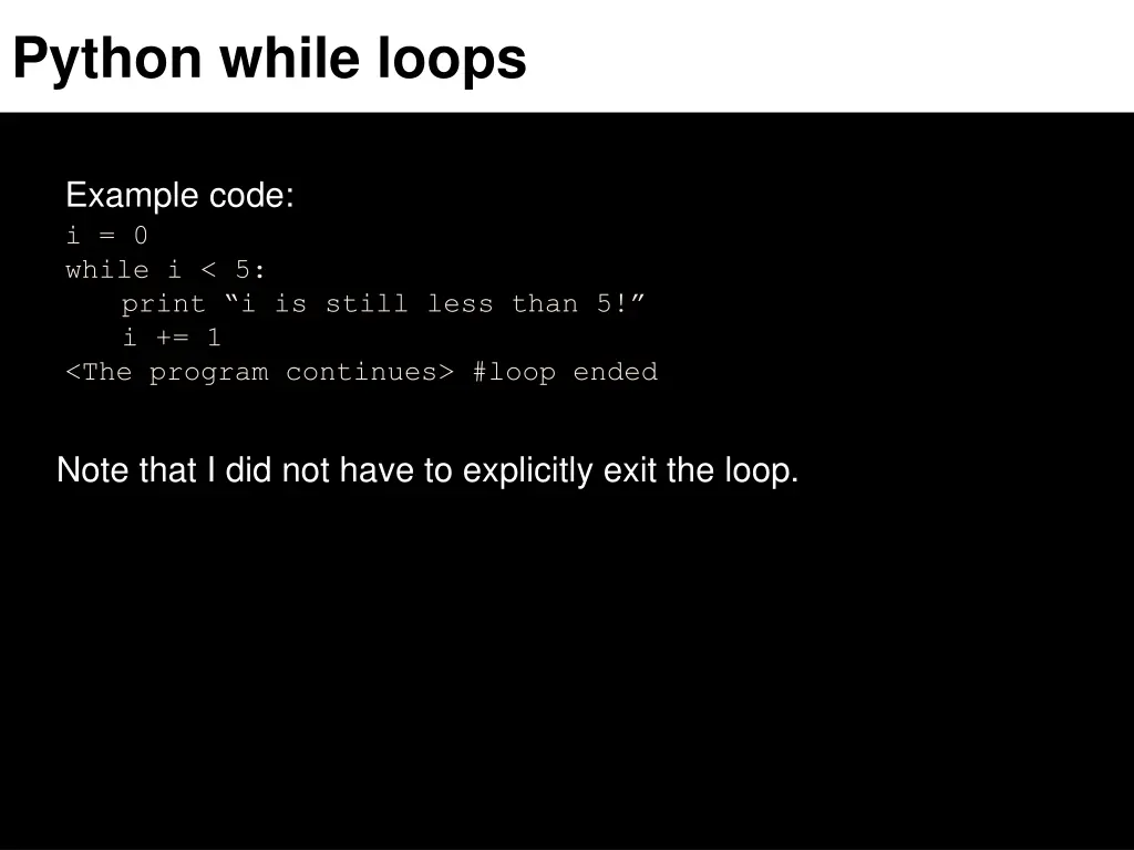 python while loops