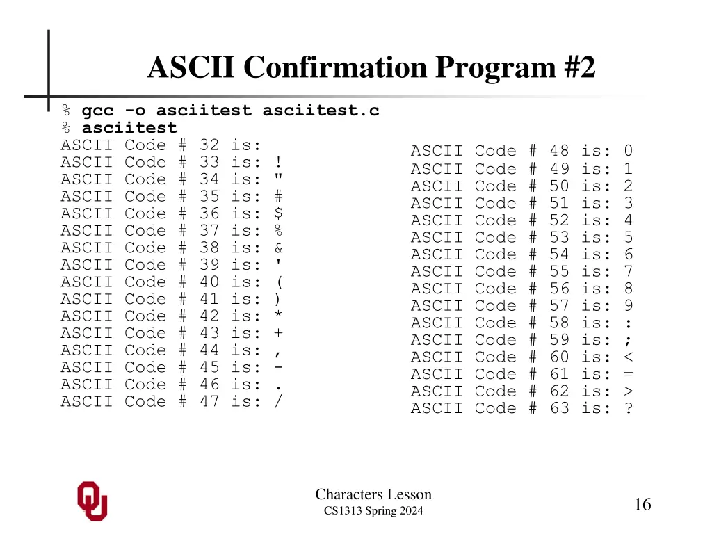 ascii confirmation program 2