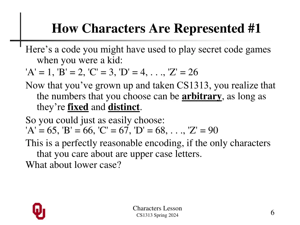 how characters are represented 1