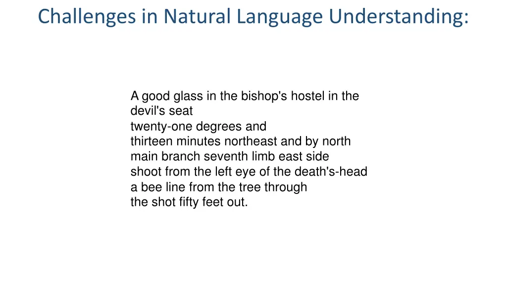 challenges in natural language understanding 2