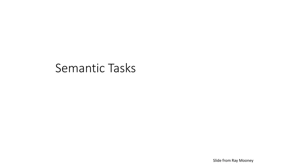 semantic tasks