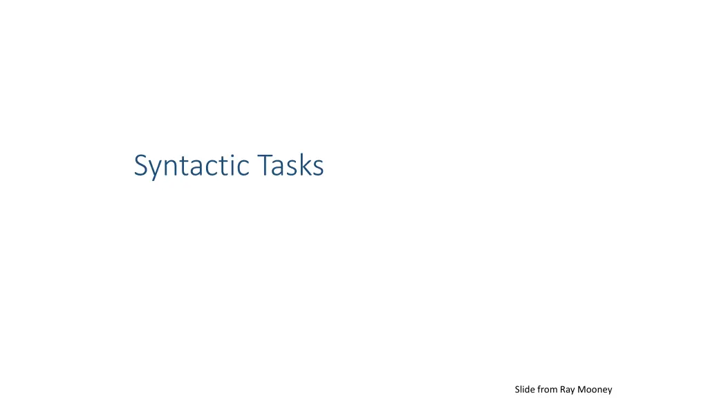 syntactic tasks