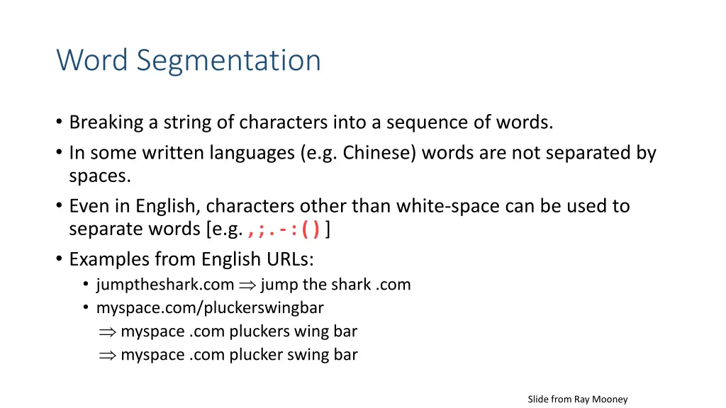 word segmentation