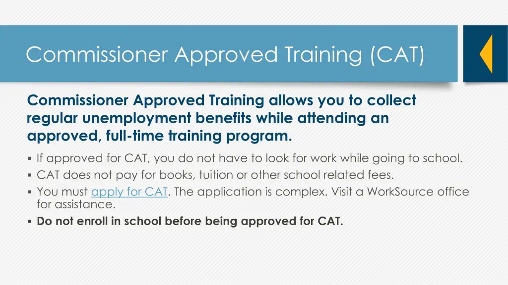 commissioner approved training cat