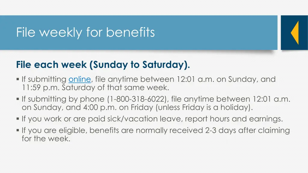 file weekly for benefits