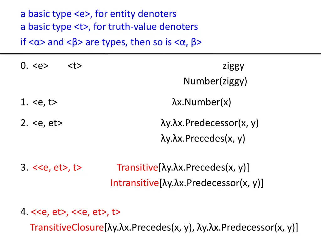 a basic type e for entity denoters a basic type 1