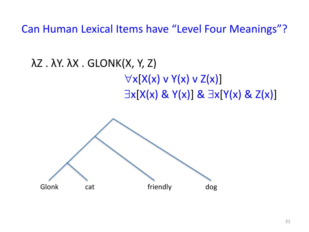 can human lexical items have level four meanings 2