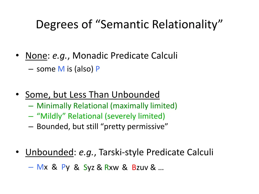 degrees of semantic relationality 1