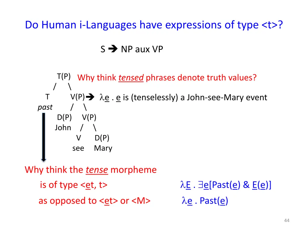 do human i languages have expressions of type t