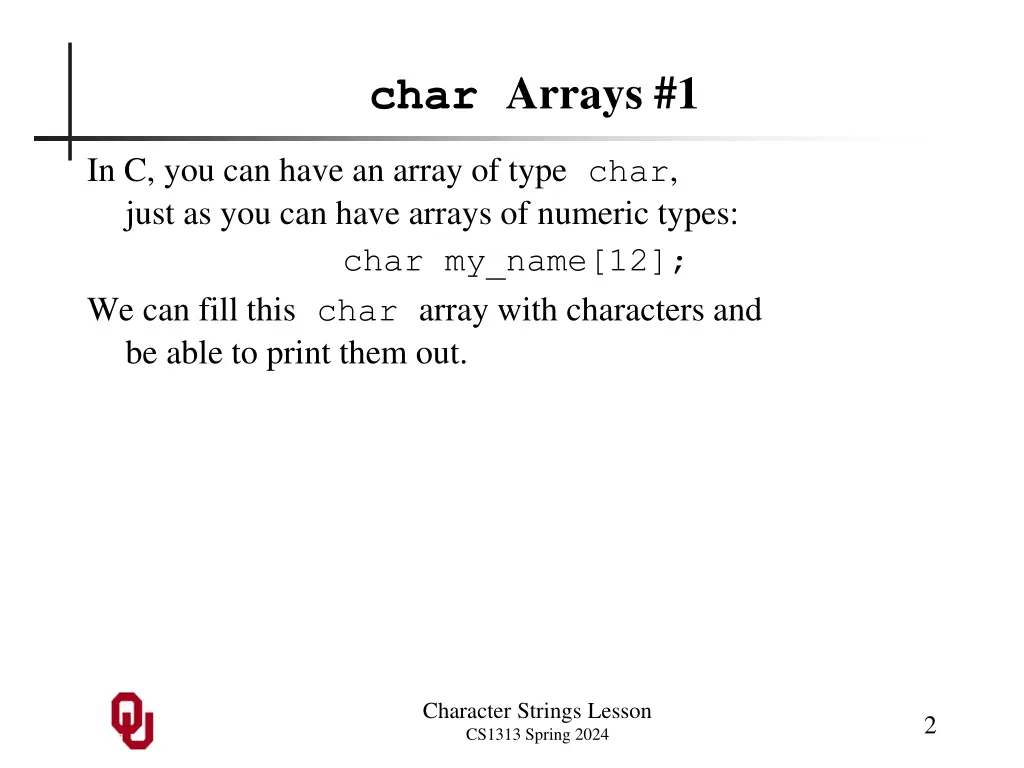 char arrays 1