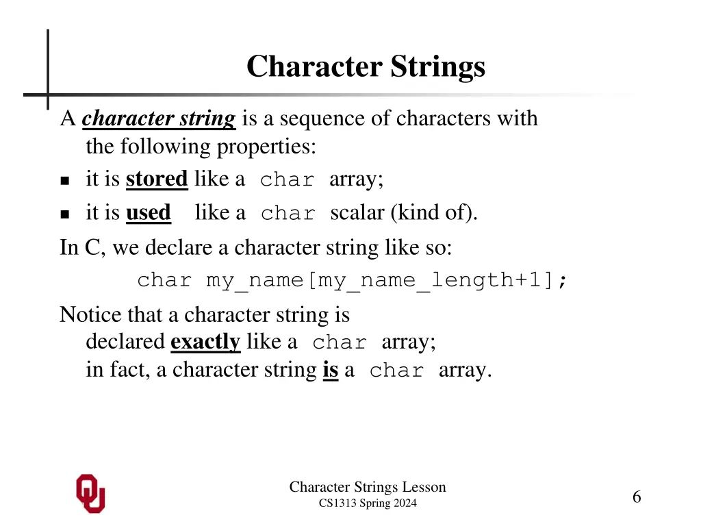 character strings