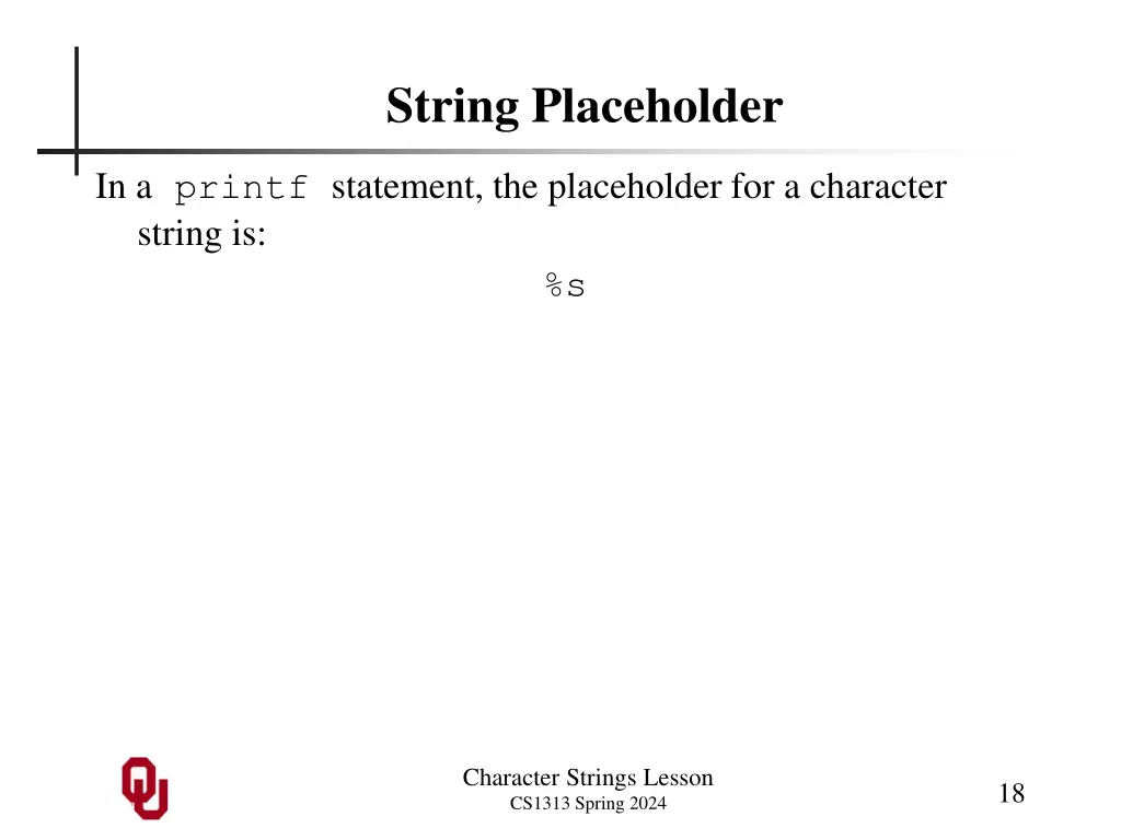 string placeholder