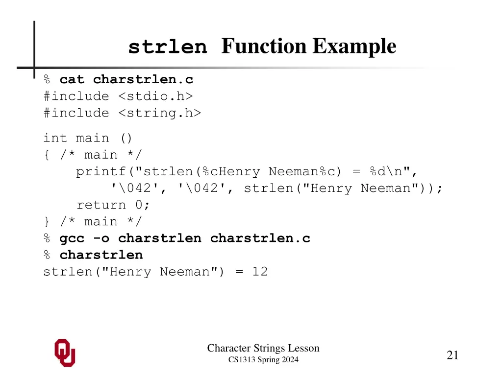 strlen function example