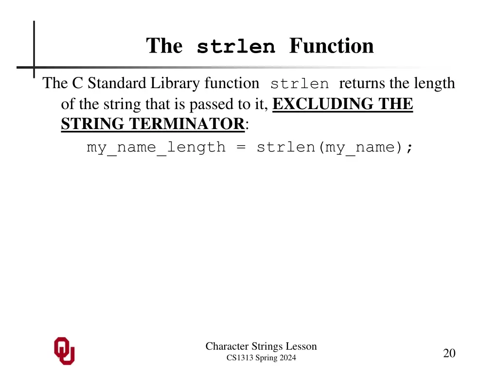 the strlen function