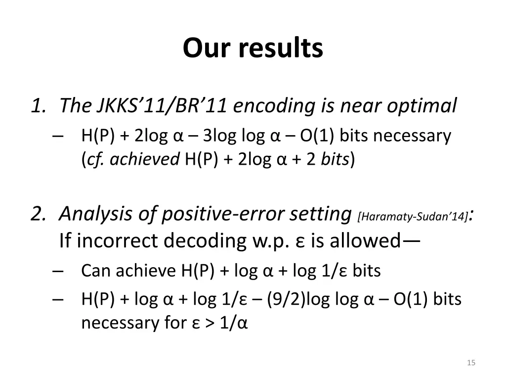 our results