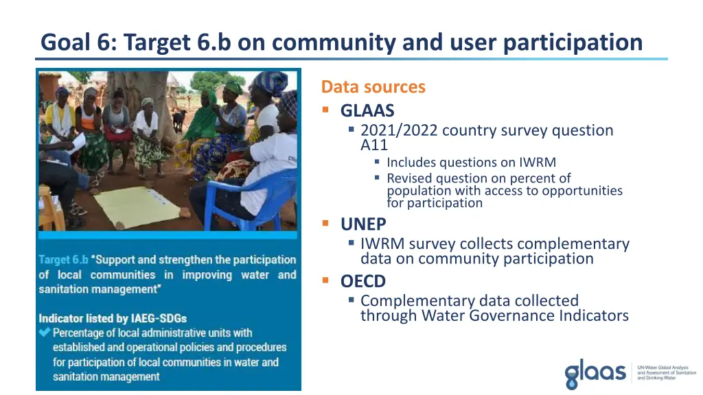 goal 6 target 6 b on community and user