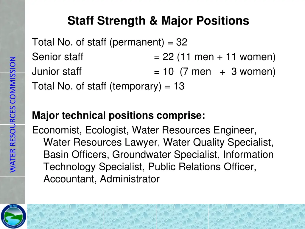 staff strength major positions