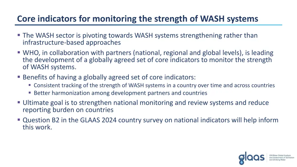 core indicators for monitoring the strength